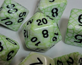 Reptile Skin DnD Dice Set | Dungeons and Dragons | 7 Dice RPG Polyhedral Set d20