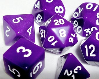 Basic Purple DnD Dice Set | Poly RPG DnD Dungeons Dragons AD&D Pathfinder d20