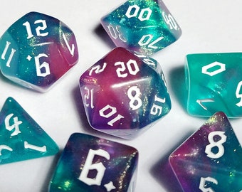 Aurora Borealis DnD Juego de dados / Poly RPG DnD Dungeons Dragons AD&D Pathfinder d20