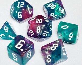 Blood Ooze DnD Dice Set | Dungeons and Dragons | 7 Dice RPG Polyhedral Set d20