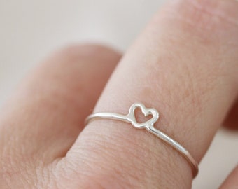 Itty Bitty Heart Ring | Sweetheart Ring | Stacking Ring | Dainty Ring | Sterling Silver | Gold