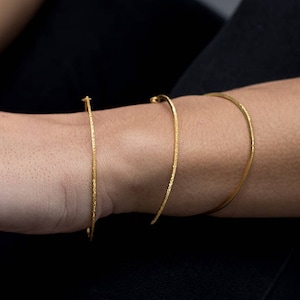 Bangle Bracelet | Diamond Dusted Petite Bangle | Dainty Bracelet | Delicate Bracelet | Sterling Silver | Gold