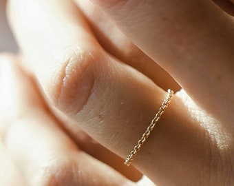 Cable Chain Ring | Minimalist Ring | 14k Gold