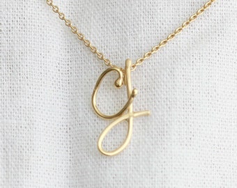 Initial Necklace Handwritten | MULTIPLE INITIALS | Handmade Personalized Letter Necklace | Sterling Silver | Gold