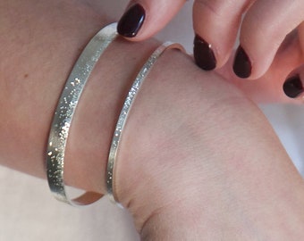 Cuff Bracelet | Diamond Dusted Grand Cuff | Adjustable Bracelet | Sterling Silver | Gold