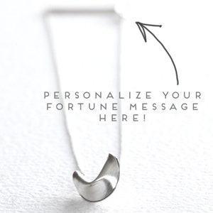 Personalized Inspirational Necklace Fortune Cookie Necklace Handmade Sterling Silver Gold image 1