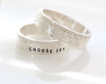 Inspirational Ring | Grand Remembrance inspiRING | Message Handmade Hand stamped Ring | Cigar Band Rings | Sterling Silver