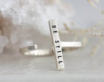 Adjustable Ring | Single Adjustable inspiRING | Minimalist Ring | Unique Handmade Inspirational Ring | Sterling Silver