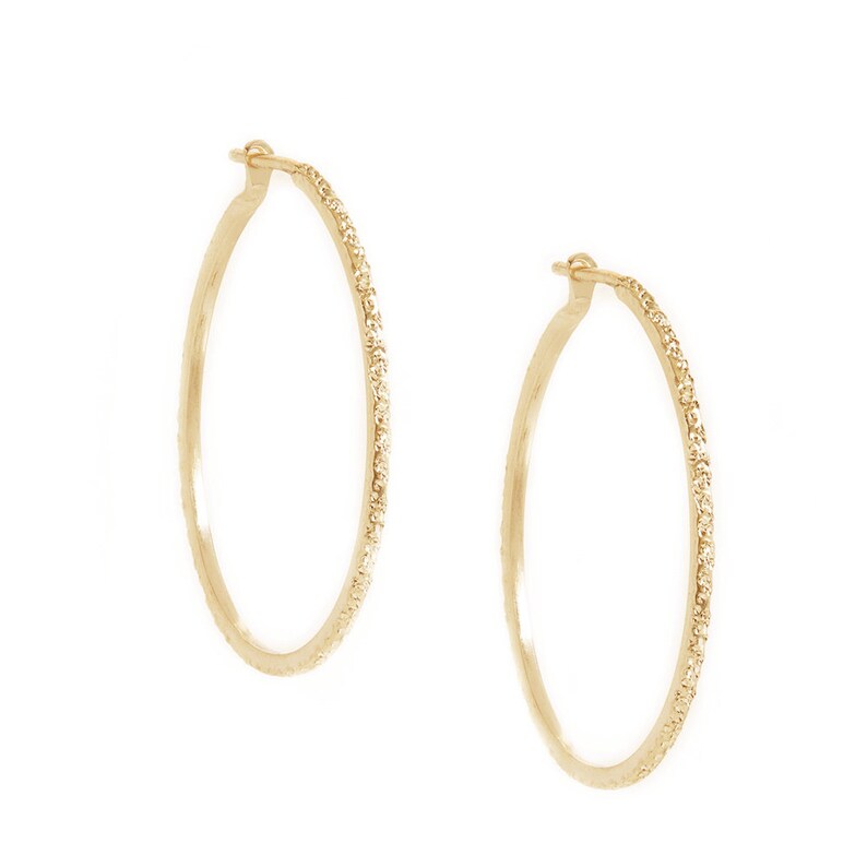 Hoop Earrings Diamond Dusted Hoop Earrings Large Medium Delicate Earrings Sterling Silver Gold image 7