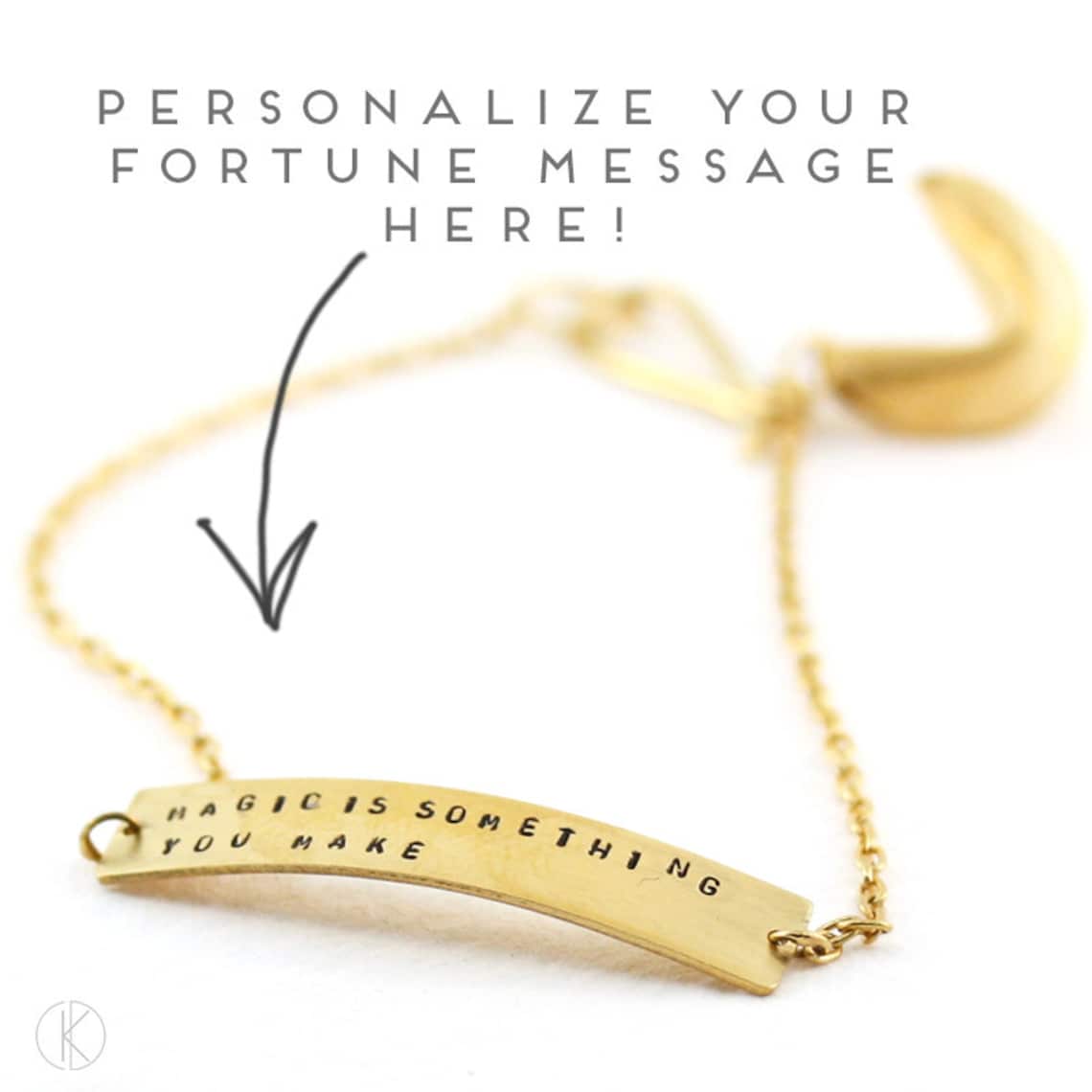 Fortune Cookie Bracelet PERSONALIZED Handmade Hand Stamped Etsy