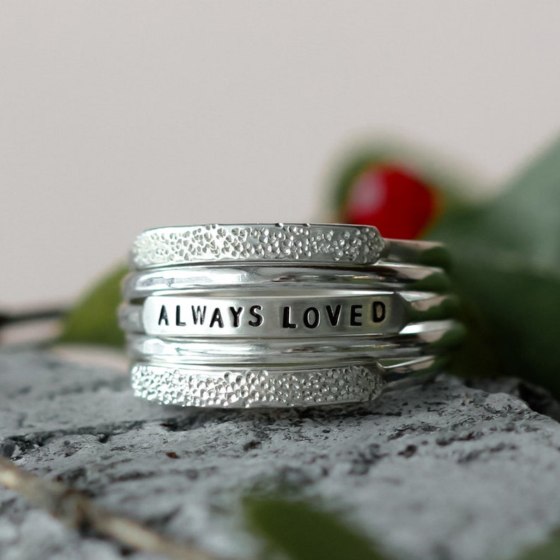 Personalized Inspirational Ring Hand Stamped Narrow Etsy