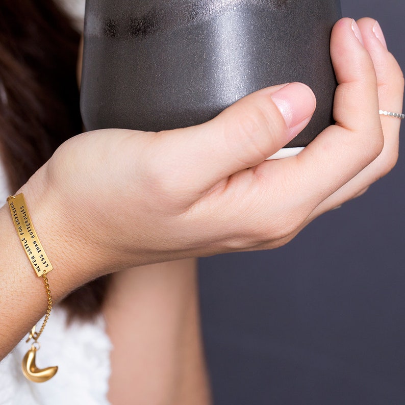 Charm Bracelet Fortune Cookie Bracelet Inspirational Etsy