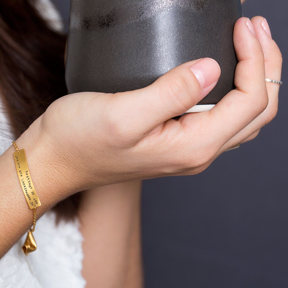 Personalized Fortune Cookie Bracelet Handmade Hand Stamped Etsy