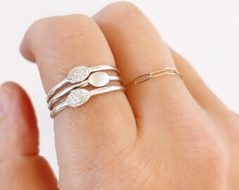 Dainty Stackable Ring | Pebble Ring | Unique Handmade Minimalist Ring | Delicate Ring | Sterling Silver | Gold