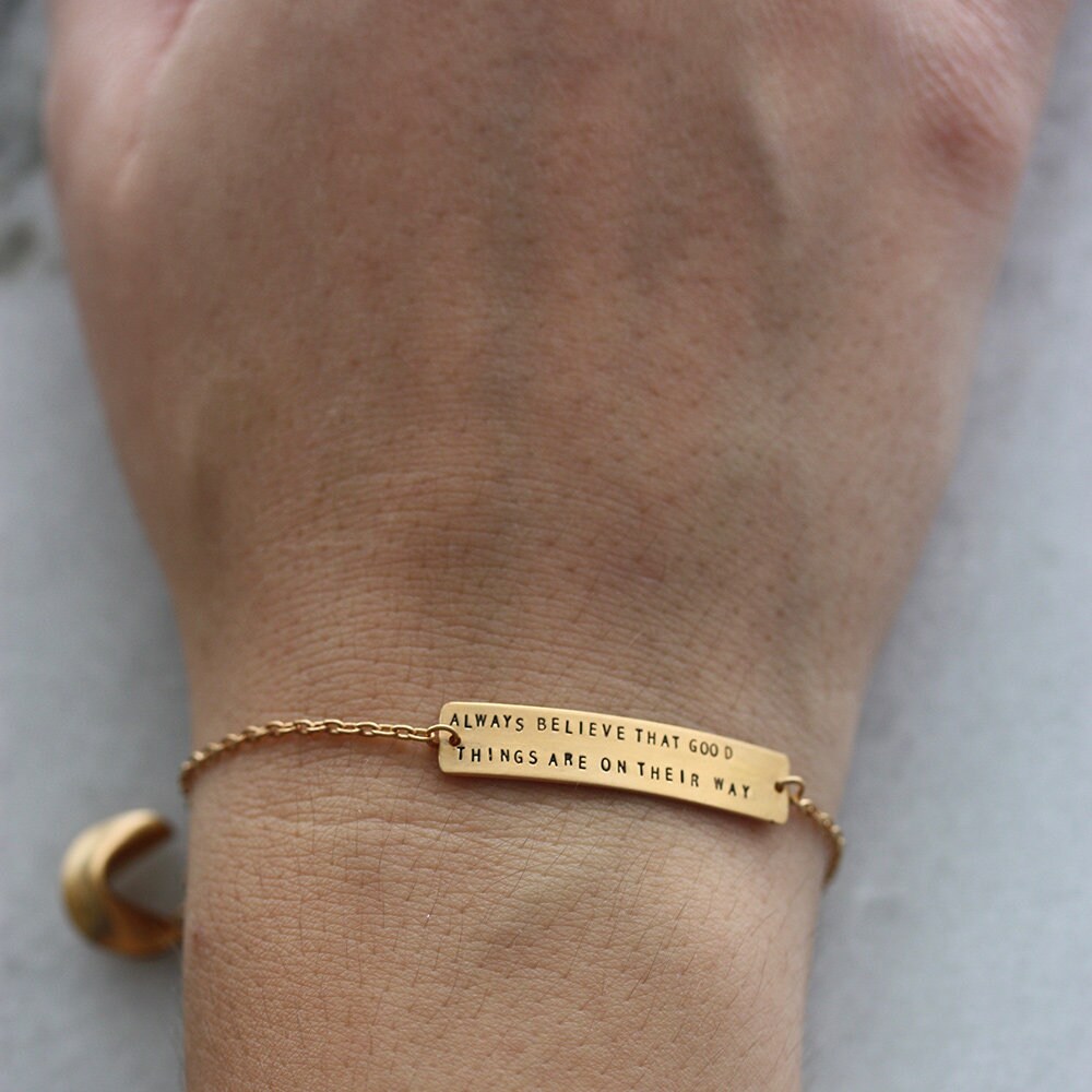 Personalized Fortune Cookie Bracelet Handmade Hand Stamped Etsy