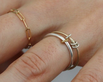 Dainty Fidget Ring | Abacus Ring | Unique Handmade Minimalist Stackable Ring | Delicate Ring | Sterling Silver | Gold