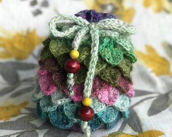 PREMIUM Crochet dragon scale dragon egg dice bag for DnD, TTRPGs (X-LARGE SIZE)