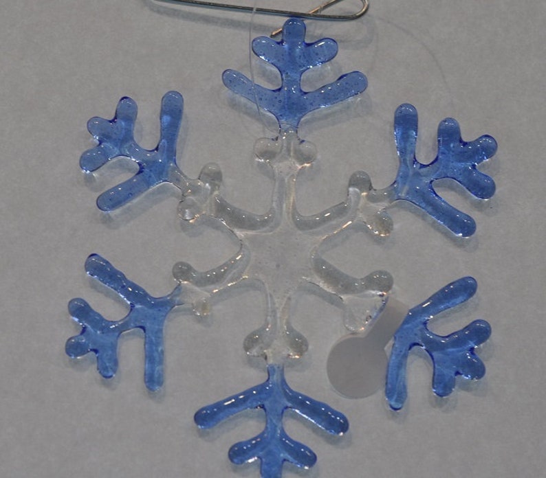 snowflake clear blue and clear image 1