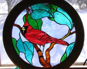 Cardinal framed  window panel