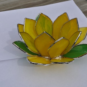 Tea light-Yellow Lotus flower Votive image 1