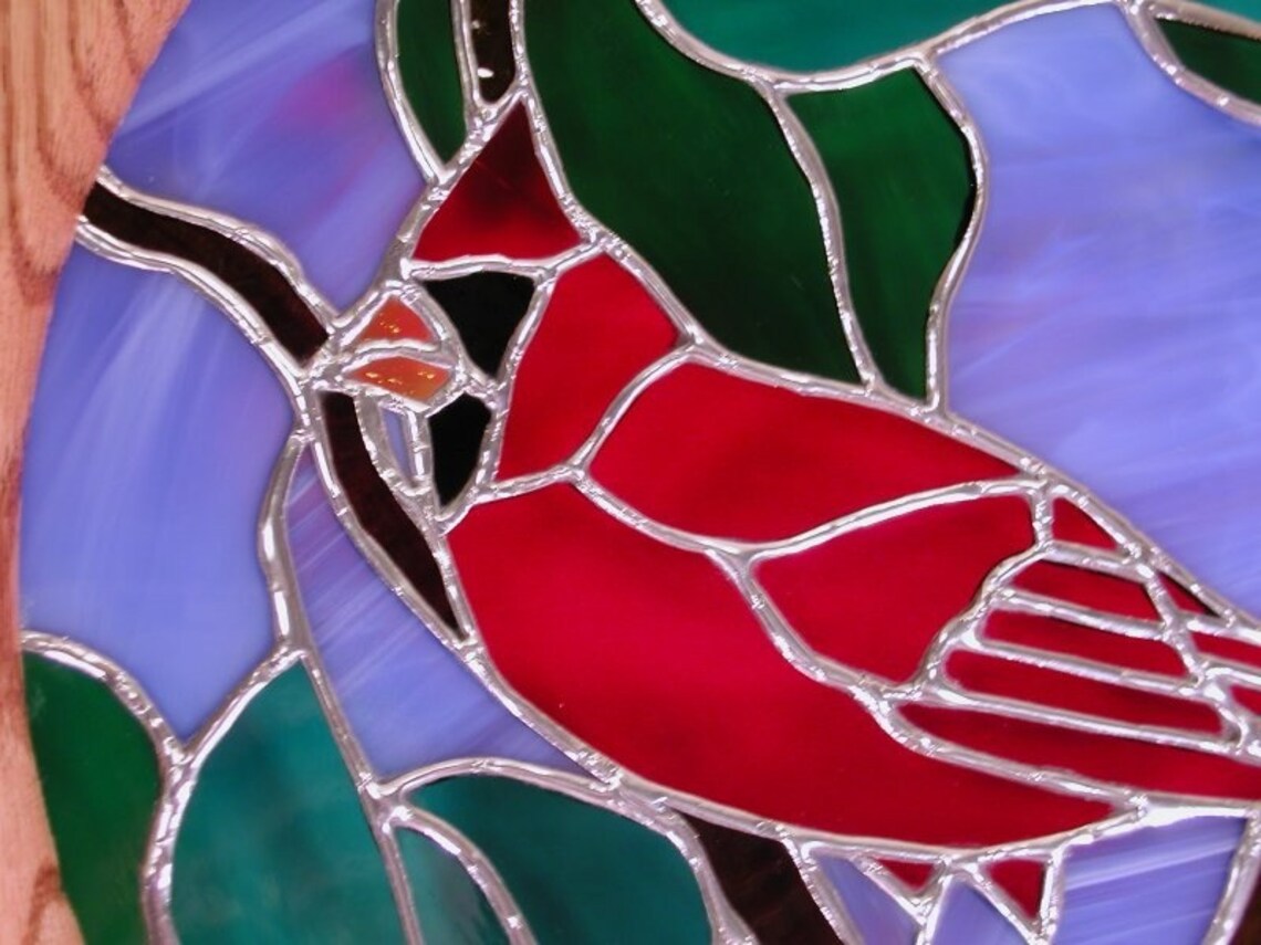 Cardinal Framed Window Panel - Etsy