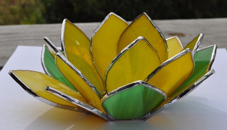 Tea light-Yellow Lotus flower Votive image 4