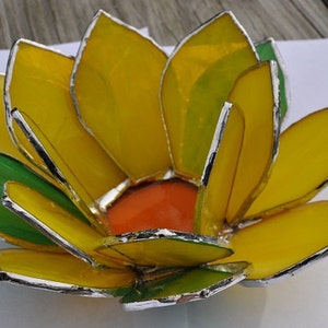 Tea light-Yellow Lotus flower Votive image 3