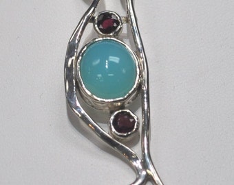 Peruvian opal and tourmaline necklace