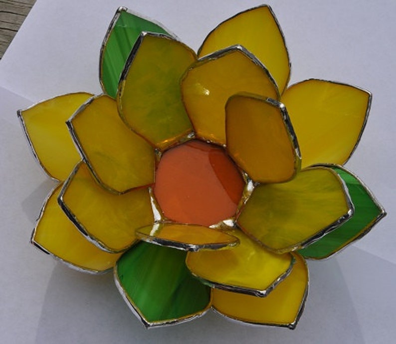 Tea light-Yellow Lotus flower Votive image 2