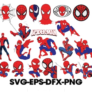 Spiderman Svg Bundle, Spiderman Svg, Spiderman Png, Spiderman Clipart, Spiderman Head Svg Cricut Silhouette, Colourful Spiderman Svg.Dxf,Png