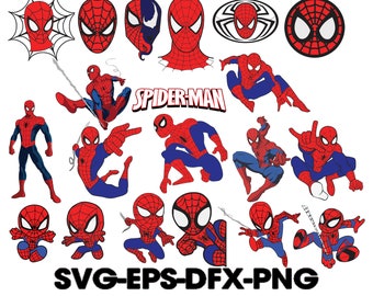 Spiderman Svg Bundle, Spiderman Svg, Spiderman Png, Spiderman Clipart, Spiderman Head Svg Cricut Silhouette, Colourful Spiderman Svg.Dxf,Png