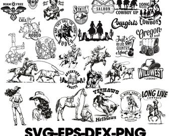 Cowboy Western, Leben in den Hinterwäldern, Cowgirl-Bundle-Design, Wild-West-Bundle svg, Cricut-Datei, Rodeo svg, es lebe Cowgirls svg, png, dfx, eps
