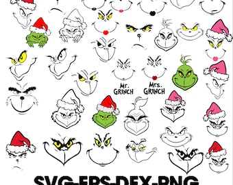 Grinch Face Svg, Grinch face Png, Christmas Svg, Merry Christmas Png, Grinch Svg Bundle, Grinch Face for Cricut, Instant Digital Download