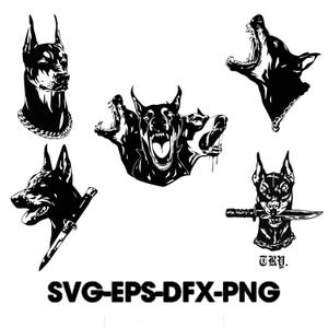 Doberman Pinscher Pet Dog, Puppy, and Peeking Dog Design Bundle, SVG, PNG, Digital Download, Commercial Use Images, Cricut, Laser