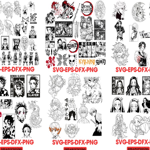 90+ Demon Slayer SVG Bundle, Kimetsu no Yaiba SVG, Svg-Png-Pdf, Anime SVG, Cut File For Cricut, Digital Downloads, Demon Slayer Png, Svg
