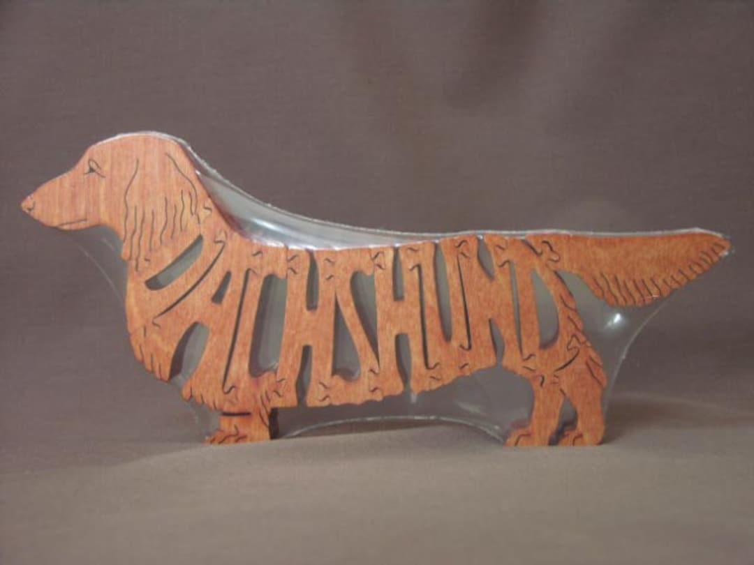 Long Haired Dachshund Dog Puzzle Wooden Toy Hand Cut Figurine Art - Etsy