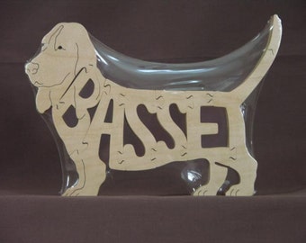 SALE Basset Hound Dog Puzzle Wooden Toy Hand Cut with Scroll Saw Figurine Hunting Dog
