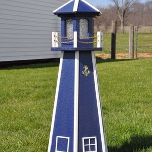 Large 39&quot; Light Lighthouse Poly Vinyl Yard Garden Decoration Outdoor Landscape
