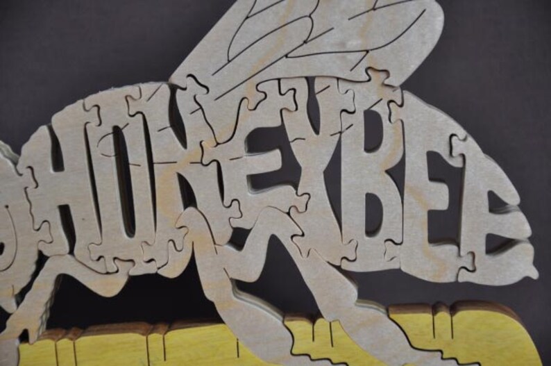 Honey Bee Adorable Puzzle Wooden Toy Hand Cut With Scroll Saw Etsy UK
