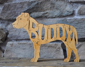 Custom Animal  Dog Cat Bird   Puzzle Any Breed  Wooden Toy Your Pets Name