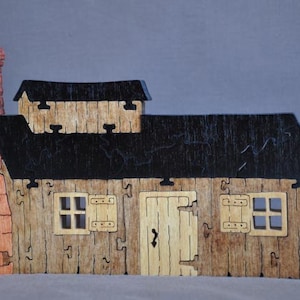 Ahorn Sirup Zuckersack Hütte HolzSpielspiel spielzeug Puzzle Hand geschnitten