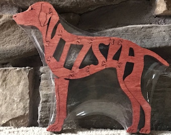 Vizsla Dog Puzzle Wooden Toy Hand Cut with Scroll Saw Figurine Art