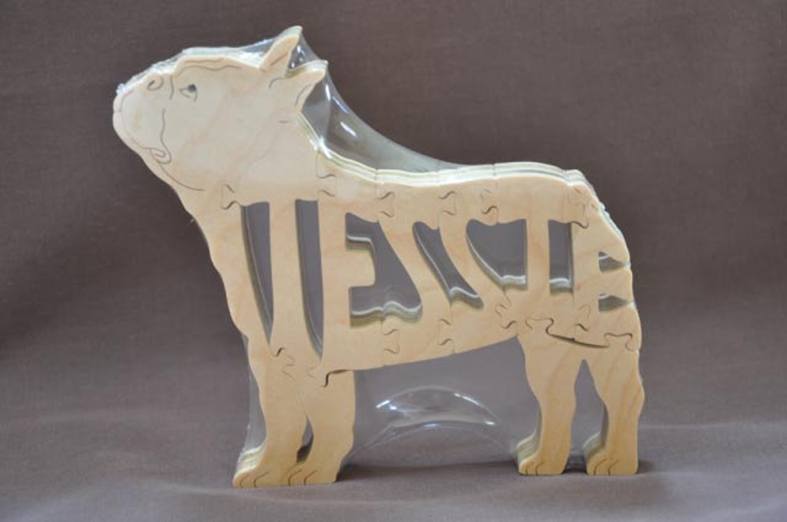 Französische Bulldogge Hund Puzzle Holz Spielzeug Hand Etsy