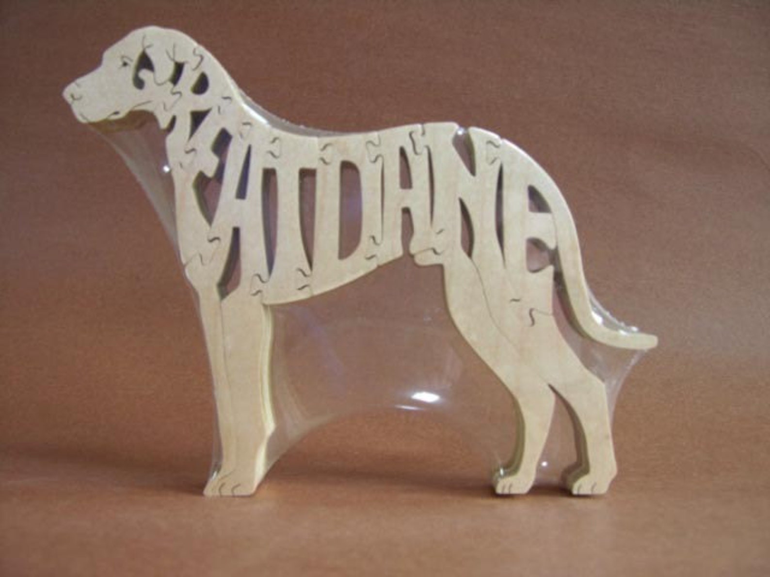 Great Dane Dog Animal Puzzle Wooden Toy Hand Cut With Scroll Etsy
