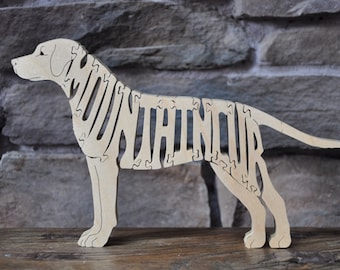 NEW Mountain Cur Hunting Dog Puzzle Wooden Toy Hand Cut with Scroll Saw