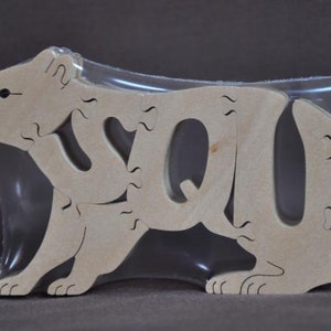 Squirrel Black, Gray, Red or Natural Animal Puzzle Wooden Toy Hand Cut with Scroll Saw image 3