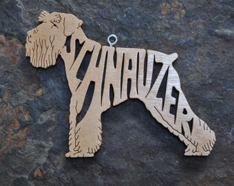 Miniature Schnauzer Adorable Dog Decoration Ornament Wood Cut Out