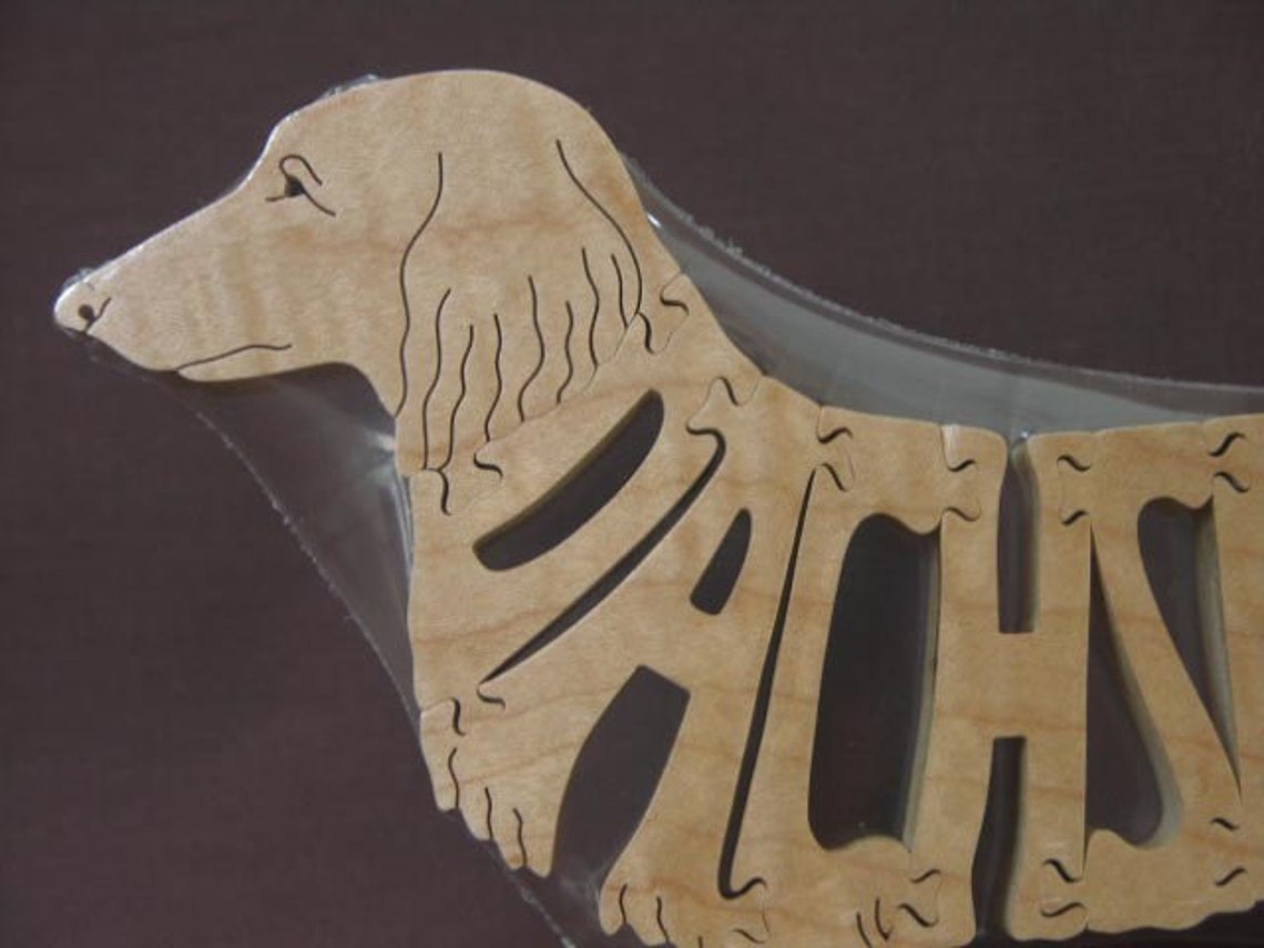 Long Haired Dachshund Dog Puzzle Wooden Toy Hand Cut Figurine Art - Etsy