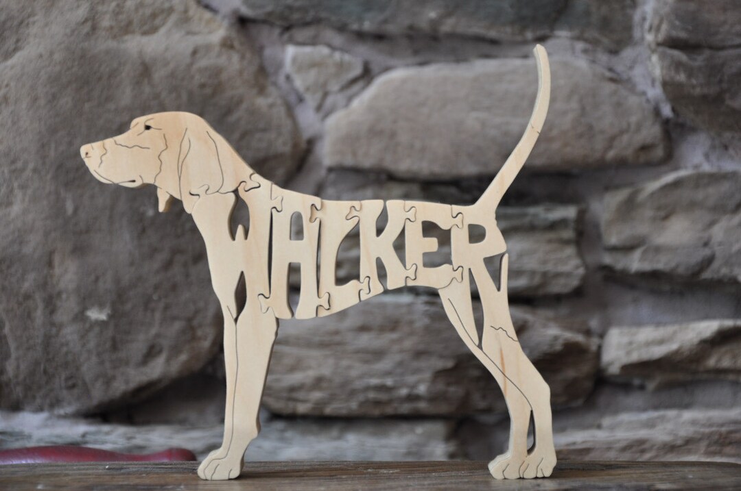 Walker Coonhound Hound Hunting Dog Puzzle Wooden Toy Hand Cut With Scroll Saw Etsy