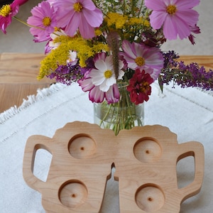 Unique Beer Flight  Board  Solid Wood Beer Paddle Serving Tray